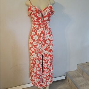 Floral Red and White Jumpsuit
